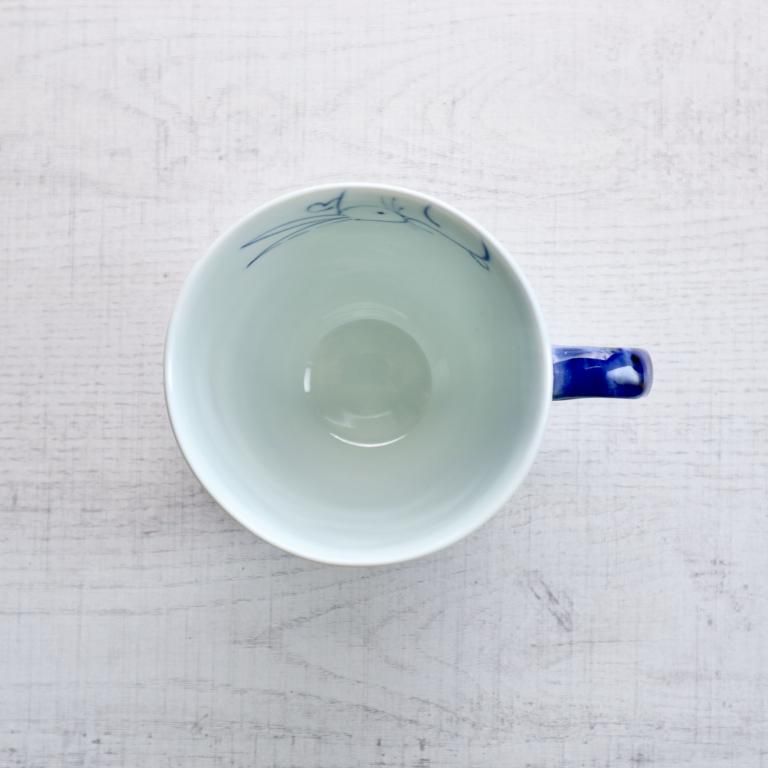 福うさぎ マグカップ青 - 陶舗サノヤ「オンラインストア」