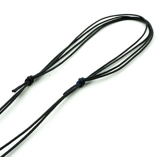 深海ブルー®とんぼ玉ネックレス 16mm オニキス 紐調節ネックレス