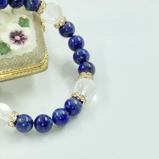 天然石ブレスレット ラピスラズリ さざれ石 14kgf bracelet
