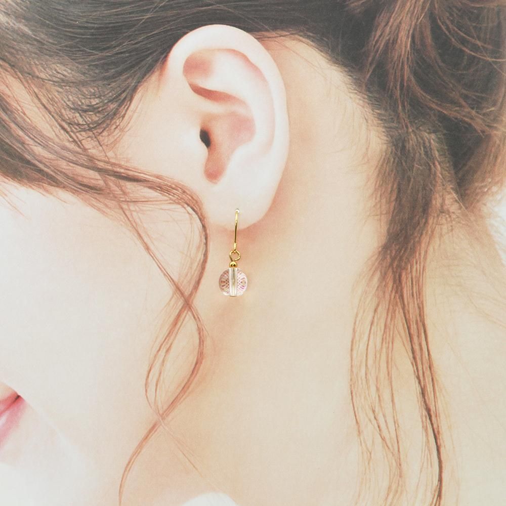 水晶ピアス 8mm クリスタル フックピアス シンプル 一粒【AAP087050