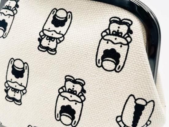 高質 帆布ぐんまちゃん3.5寸マチ付きがま口 - ぐんまーと ラウンド用品・アクセサリー