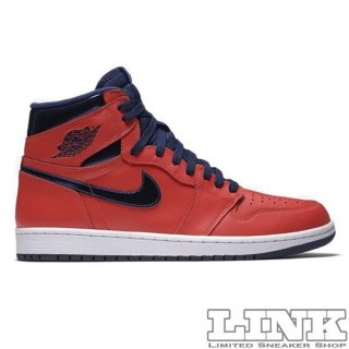 NIKE AIR JORDAN 1 RETRO HIGH OG LETTERMAN LIGHT CRIMSON/MIDNIGHT NAVY-UNIVERSITY BLUE-WHITE