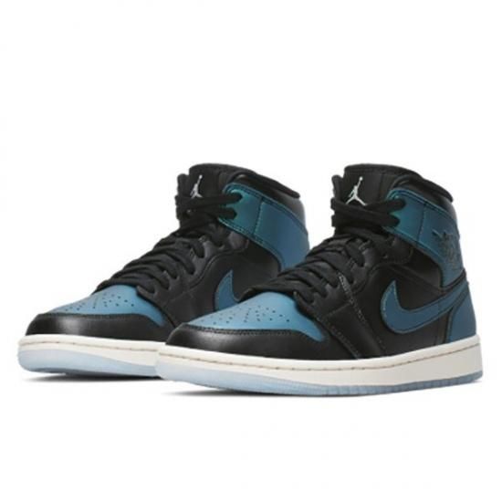 NIKE WMNS AIR JORDAN 1 MID IRIDESCENT BLACK/PALE IVORY-MULTI