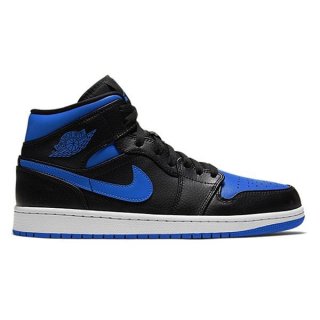 NIKE AIR JORDAN 1 MID BLACK/HYPER ROYAL-WHITE
