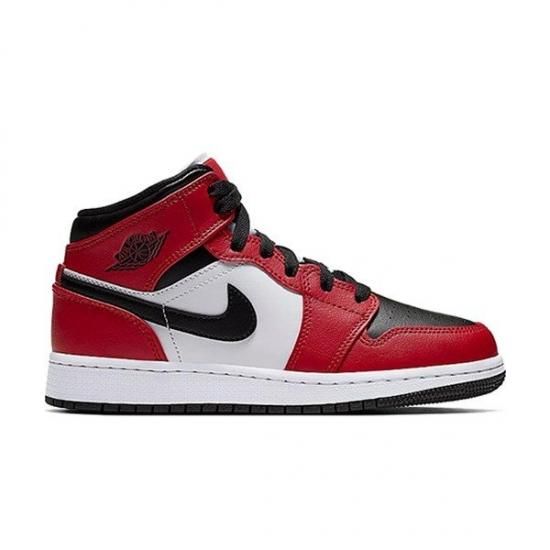 NIKE AIR JORDAN 1 MID GS BRED TOE WHITE BLACK RED - SNEAKER SHOP LINK