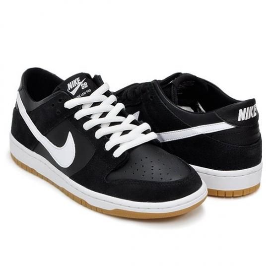 NIKE SB DUNK LOW PRO BLACK/WHITE-GUM LIGHT BROWN - SNEAKER SHOP LINK