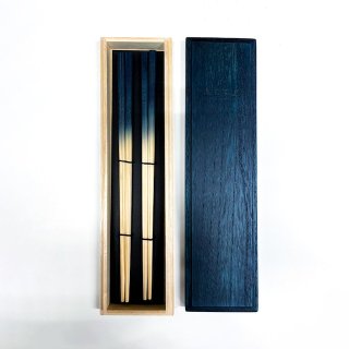 藍染杉 お箸ペアセット桐箱入り / Indigo Cedar wood Chopsticks Pair Set