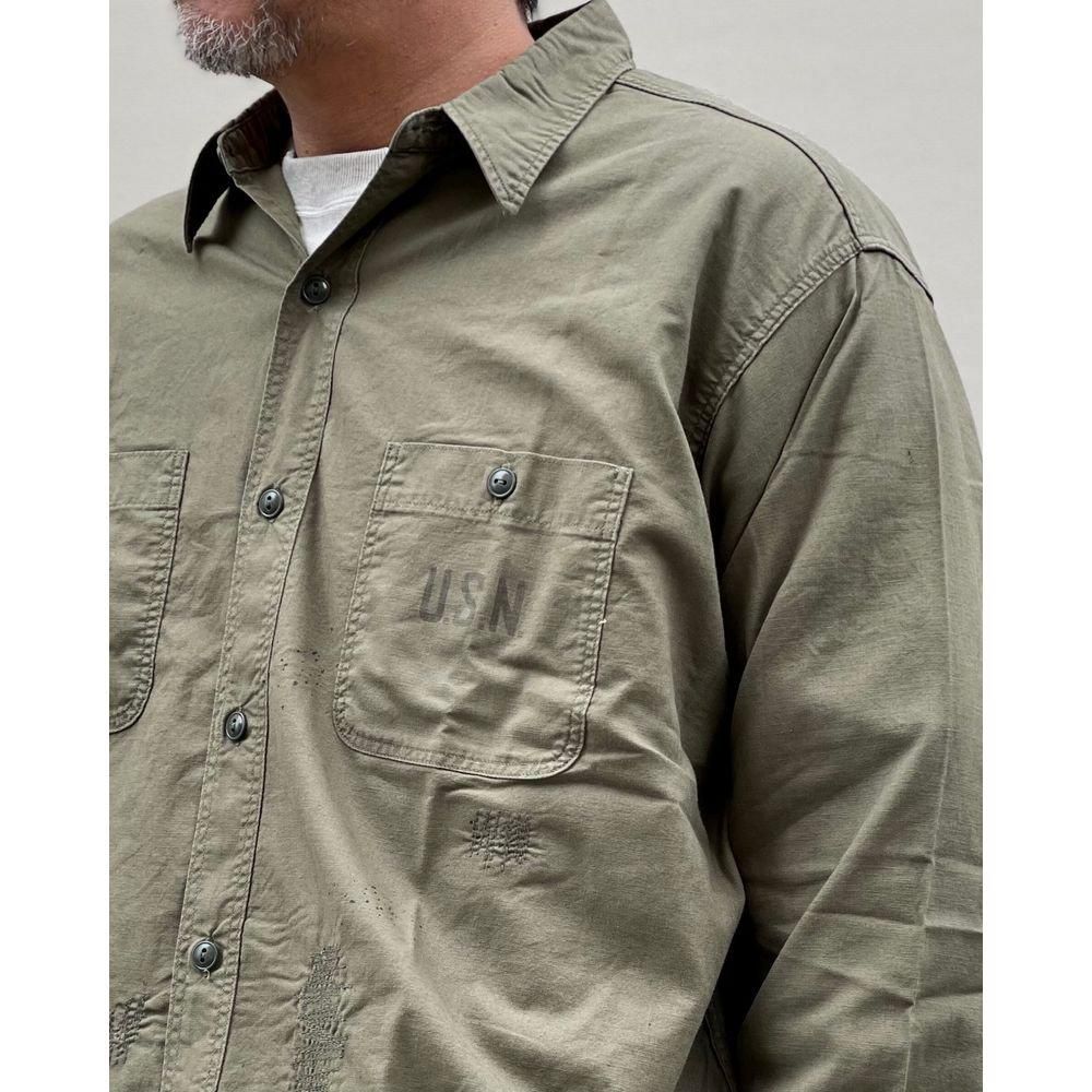 美品　LE　エルイー　レショップ　シャツ　USNポプリンシャツ　ミリタリー 美品 LE エルイー レショップ シャツ USNポプリンシャツ