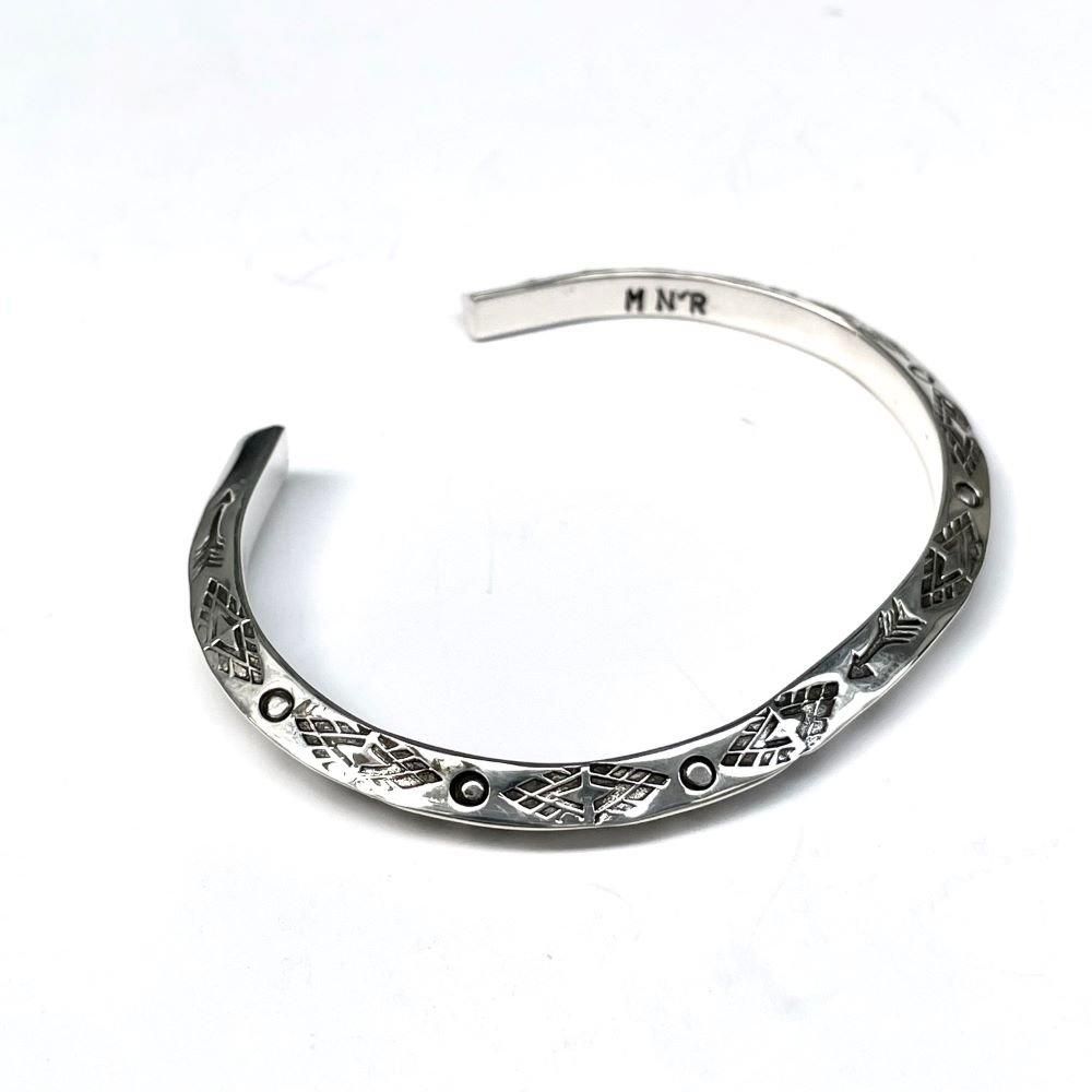 【海】925　18K刻印　バングル？　重量約17.7g　アンティーク LAST 1】MNR Apparel「ETHNIC BANGLE (DIA STAMP) - バングル