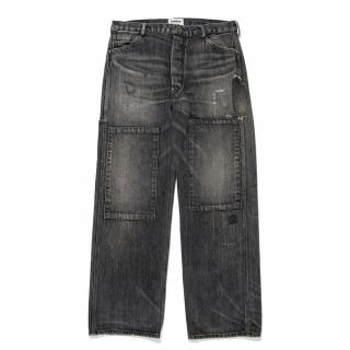 BOWWOW30S BLACK DENIM PANTS REPAIRED - ǥ˥ѥġ