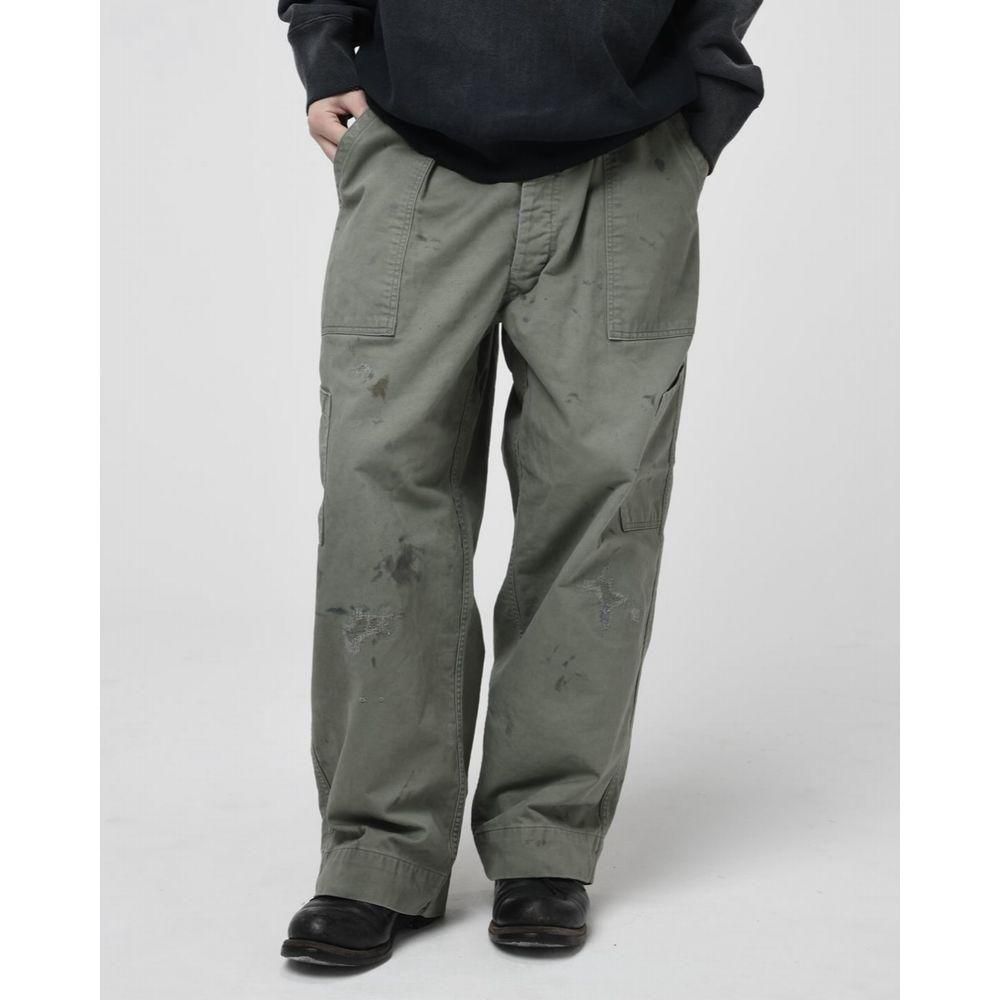 BOWWOW ワークパンツ ビンテージ加工 BOWWOW「REPAIRED USAF MECHANIC PANTS - ワークパンツ」 - Mate-N-Raw