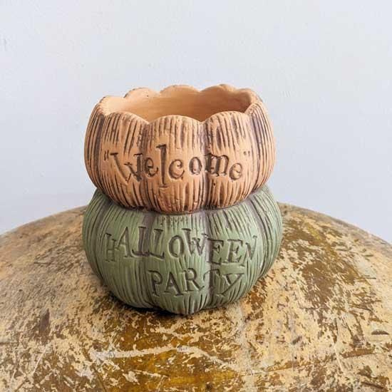 ミルキーさま20%OFF 陶器鉢 ハロウィン　コウモリ鉢　パンプキンとねずみさん ミルキーさま20%OFF 陶器鉢 ハロウィン コウモリ鉢 パンプキンとねずみ