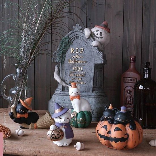 ハロウィンオーナメント キャット ジャックオーランタン ハロウィン雑貨 黒猫 ガーデニング雑貨 - 鉢bee ハロウィンオーナメント キャット ジャックオーランタン ハロウィン雑貨 黒猫 ガーデニング雑貨 - 鉢bee