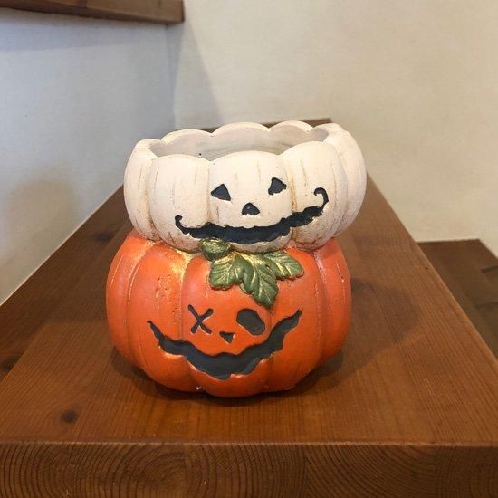 ジャックオーランタンポット24ダブルLSオレンジ ハロウィン植木鉢