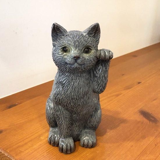 ブランド品専門の シェリーキャット02 鉢bee - 左手 オブジェ 猫 置物 かわいい猫 工芸品