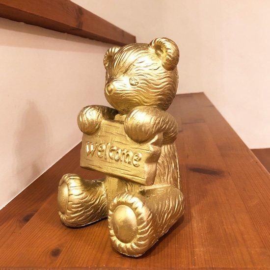 金属製と思われるゴールドクマの置物 インテリア オブジェ