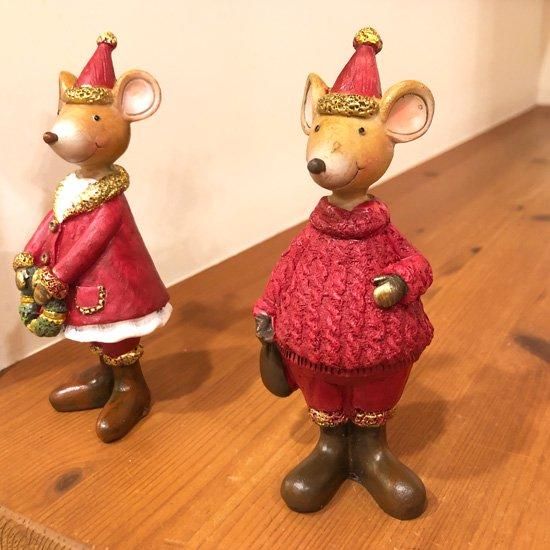 【タグ付】Dora社 野ネズミ　オーナメント レジン製の可愛いクリスマス雑貨です。 かわいいネズミさんの