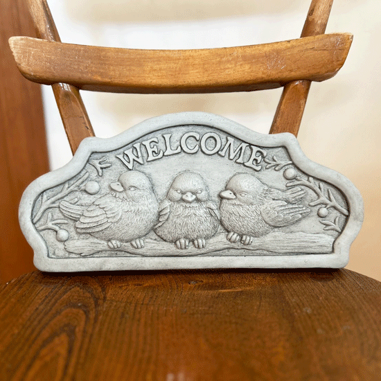 ガーデンプレート WELCOME   ウエルカムプレート ガーデニング ガーデンオーナメント 庭飾り ガーデンプレート 玄関飾り オブジェ 鳥 バード