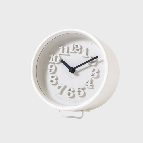 置き掛け兼用時計 小さな時計 ホワイト｜Lemnos