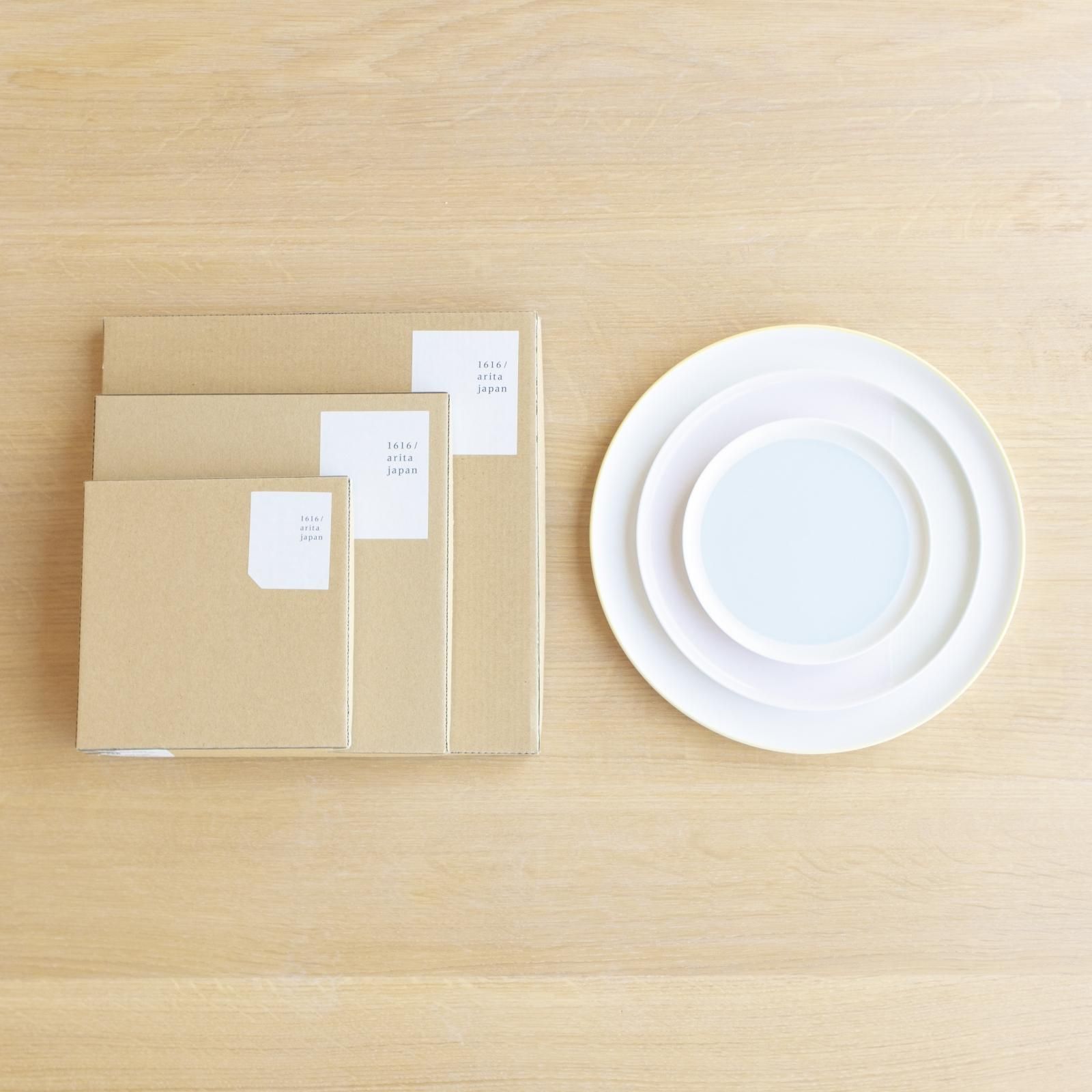 フラットプレート Flat Plate ホワイト/イエロー 22cm｜1616