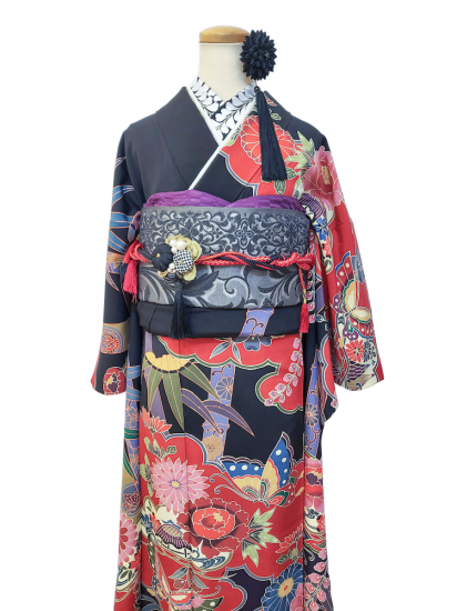 振袖 京紅型染め【宮崎良次】宮崎紅型 正絹 花鳥 赤色 袷 広衿 仕立て 振袖 京紅型染め【宮崎良次】宮崎紅型 正絹 花鳥 赤色 袷 広衿 仕立て