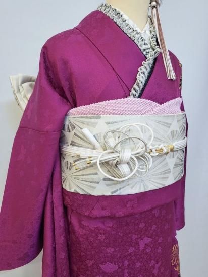 金彩友禅 振袖 紫 桜 堀省平 モダン