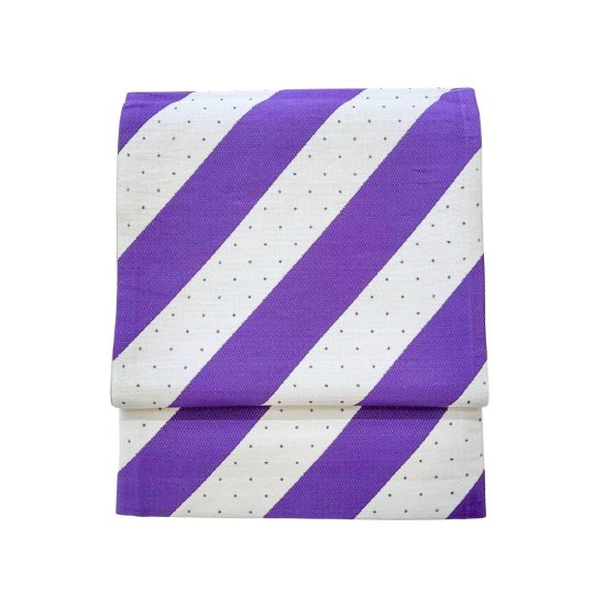 袋帯 斜めストライプ 紫