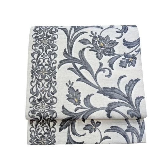 袋帯 シルバー 唐花 まいづる - 東京着物 結鶴