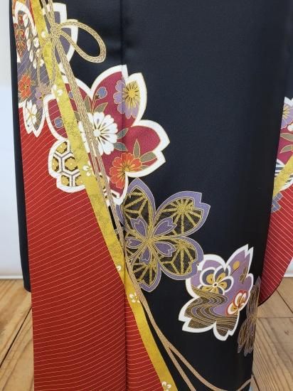 振袖 黒 桜 シンプル 振袖 黒 桜 シンプル