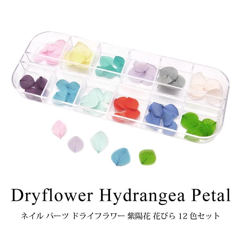 ネイル パーツ ドライフラワー 紫陽花 花びら 12色セット プチココ ネイル パーツ ドライフラワー 紫陽花 花びら 12色セット プチココ