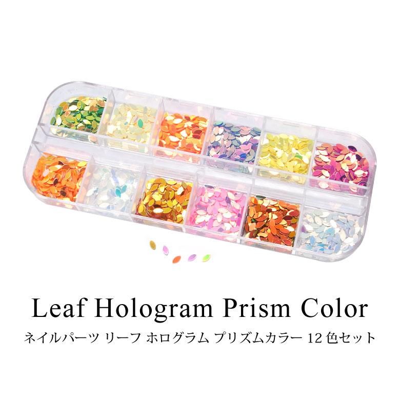 ネイル パーツ リーフ ホログラム プリズム カラー 12色セット プチココ ネイル パーツ リーフ ホログラム プリズム カラー 12色セット プチココ