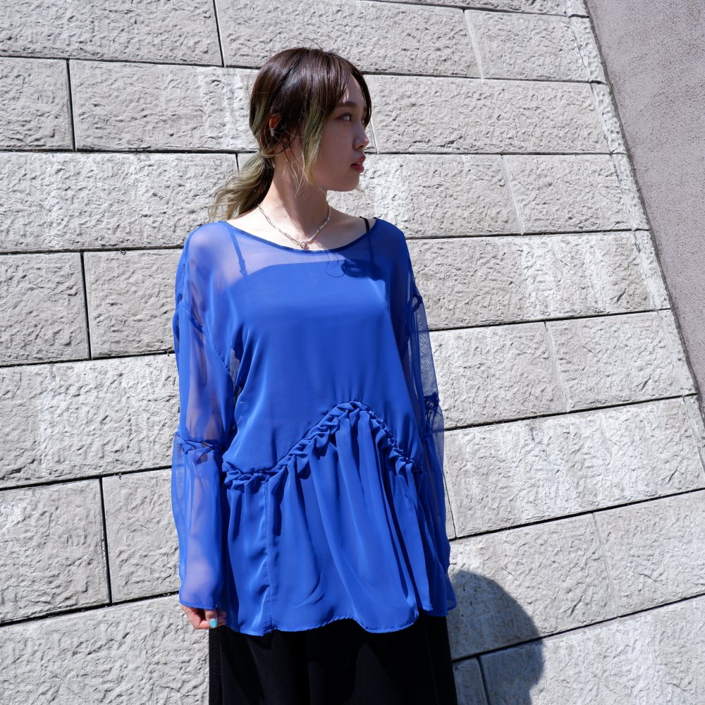 【Create clair】SHEER WAVE PULLOVER(BLUE)