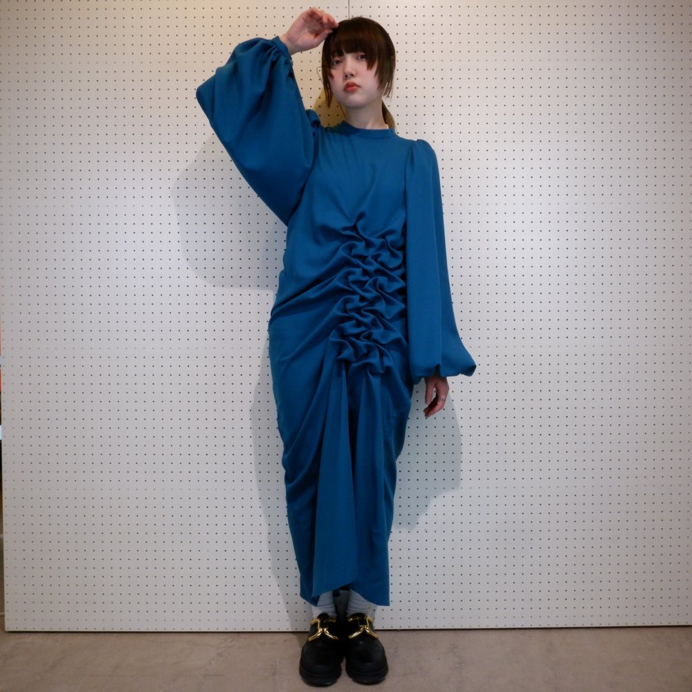 <img class='new_mark_img1' src='https://img.shop-pro.jp/img/new/icons1.gif' style='border:none;display:inline;margin:0px;padding:0px;width:auto;' />+CREATE CLAIRSIDE GATHER DRESS(BLUE GREEN)
