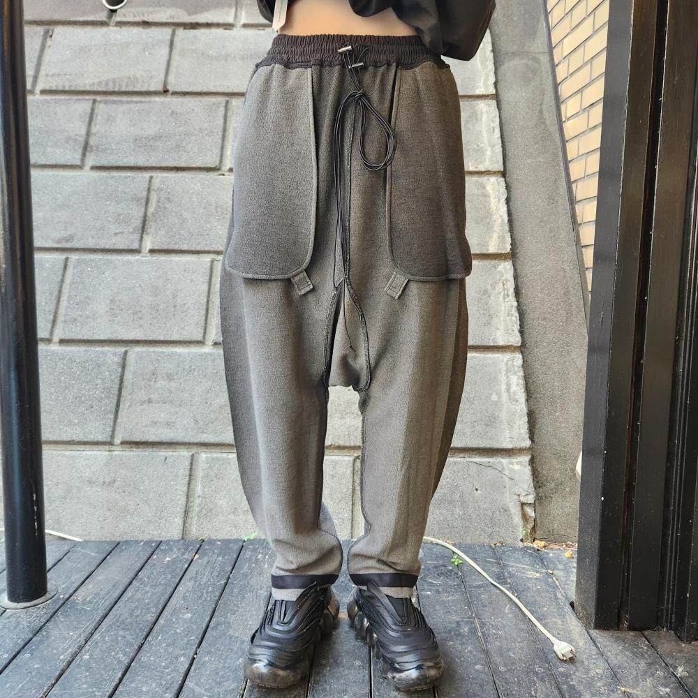 ASPARAGUS INSIDE OUT BAGGY PANTS (GRAY)
