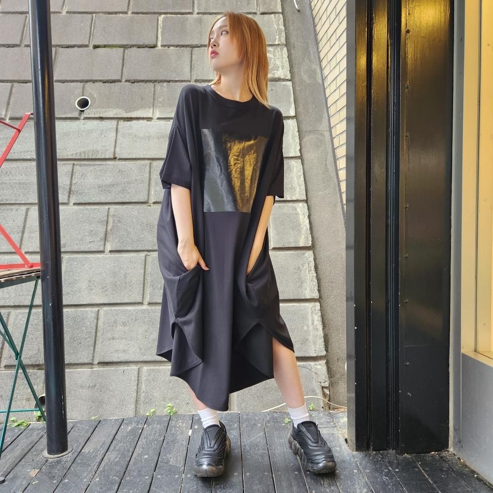 RIDDLEMMACircle Print Dress (BKBK)