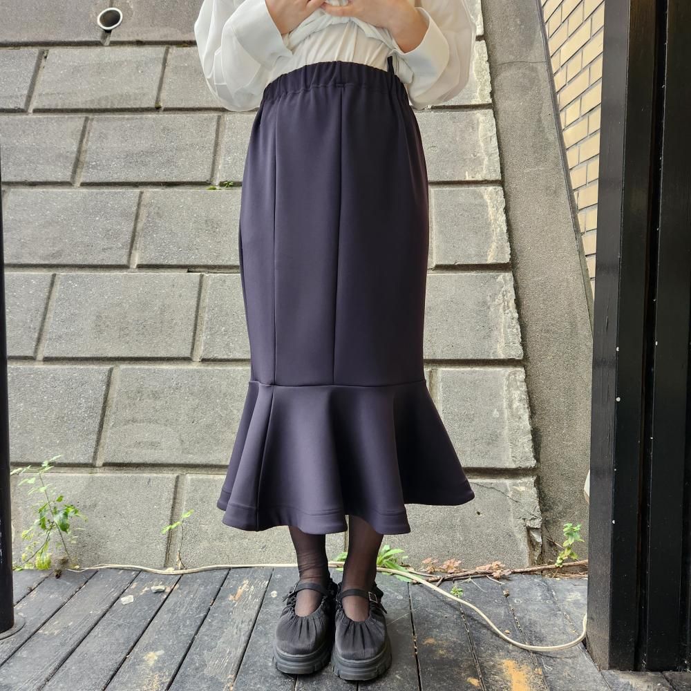 RIDDLEMMACIRCLE FLAGE SKIRT(BLACK)
