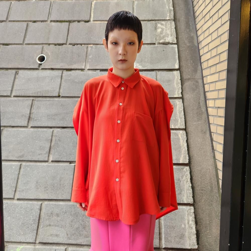 RIDDLEMMACIRCLE EDGE LONG SLEEVE SHIRT90(RED)