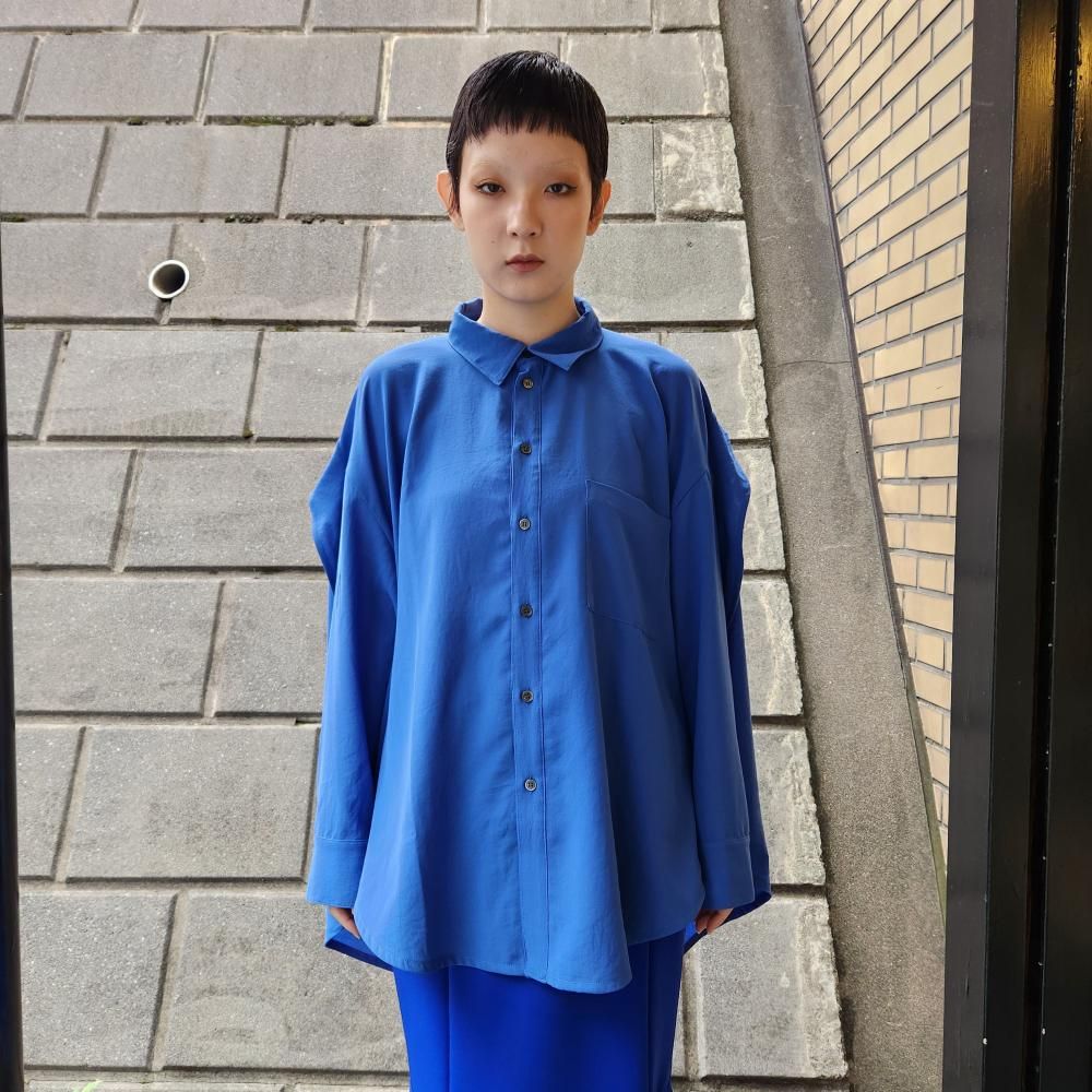 RIDDLEMMACIRCLE EDGE LONG SLEEVE SHIRT90(BLUE)