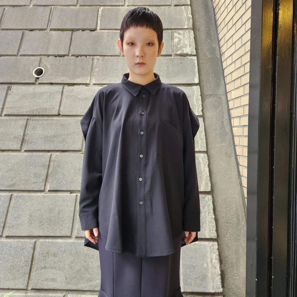 RIDDLEMMACIRCLE EDGE LONG SLEEVE SHIRT90(BLACK)