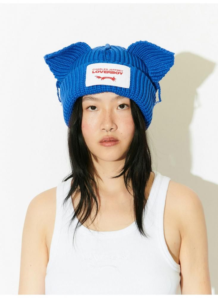 <img class='new_mark_img1' src='https://img.shop-pro.jp/img/new/icons1.gif' style='border:none;display:inline;margin:0px;padding:0px;width:auto;' />CHARLES JEFFEREY LOVERBOYCHUNKY EARS BEANIE(BLUE)