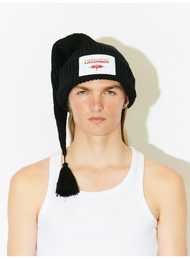 <img class='new_mark_img1' src='https://img.shop-pro.jp/img/new/icons1.gif' style='border:none;display:inline;margin:0px;padding:0px;width:auto;' />CHARLES JEFFEREY LOVERBOYSLOPPY GIUSEPPE BEANIE(BLACK)