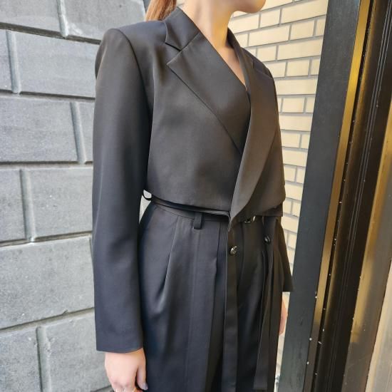 Ujoh ブラック ショートジャケット UJOH】Zip Short Jacket | saumurkyoto