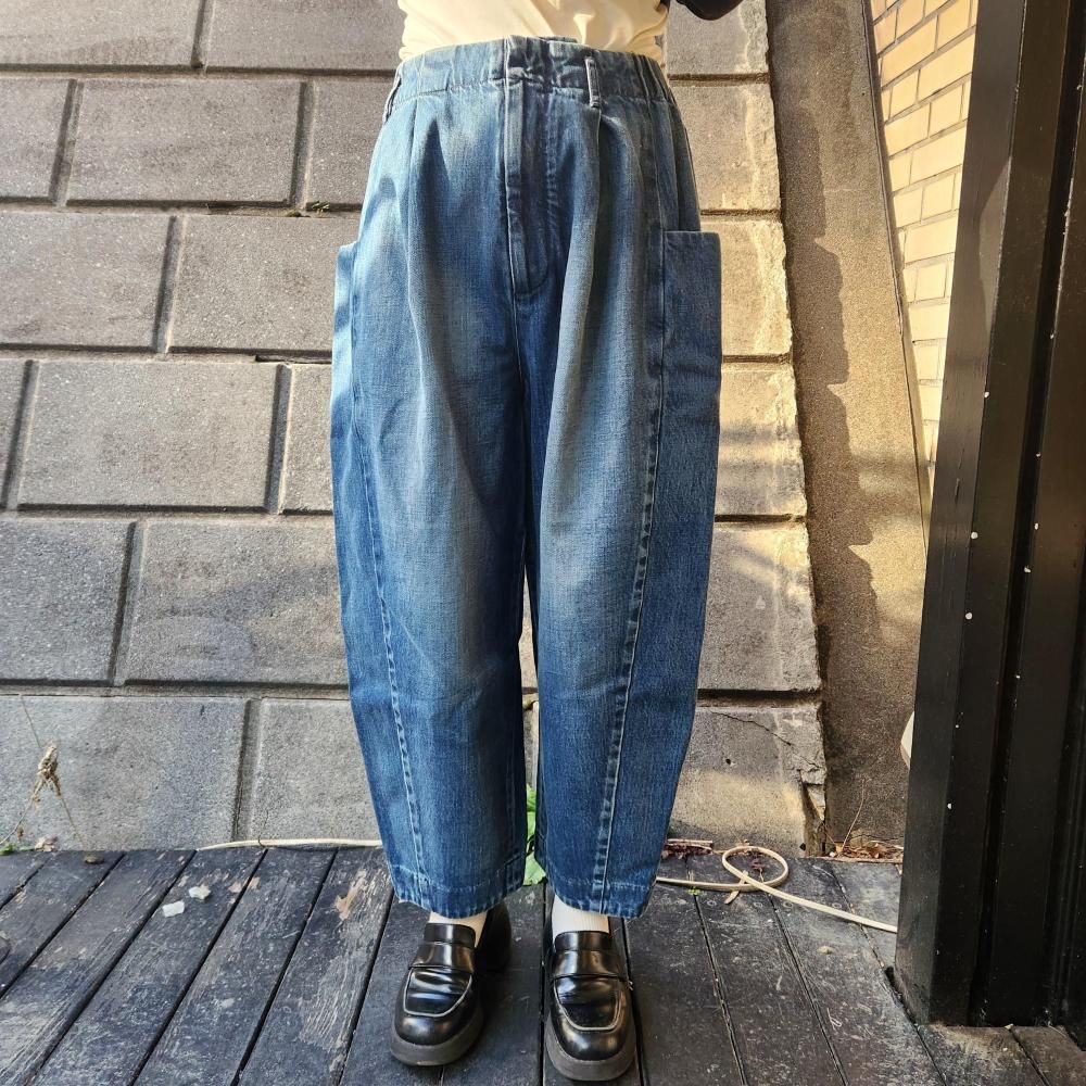 HATRA】 MIRAGE BLEACH DENIM (NAVY) HATRA】 MIRAGE BLEACH DENIM (NAVY)