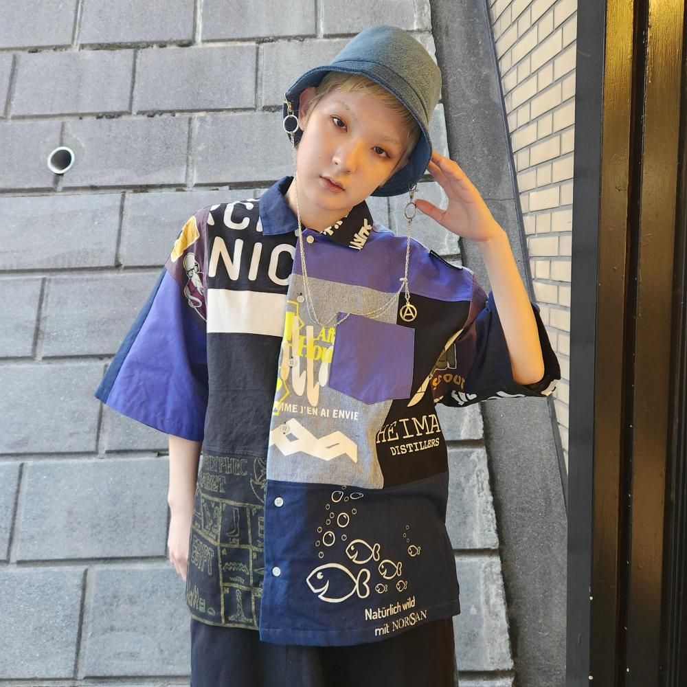 <img class='new_mark_img1' src='https://img.shop-pro.jp/img/new/icons1.gif' style='border:none;display:inline;margin:0px;padding:0px;width:auto;' />BODYSONG.VINTAGE REUSABLE TOTE BAG REMODELED INTO SHIRT