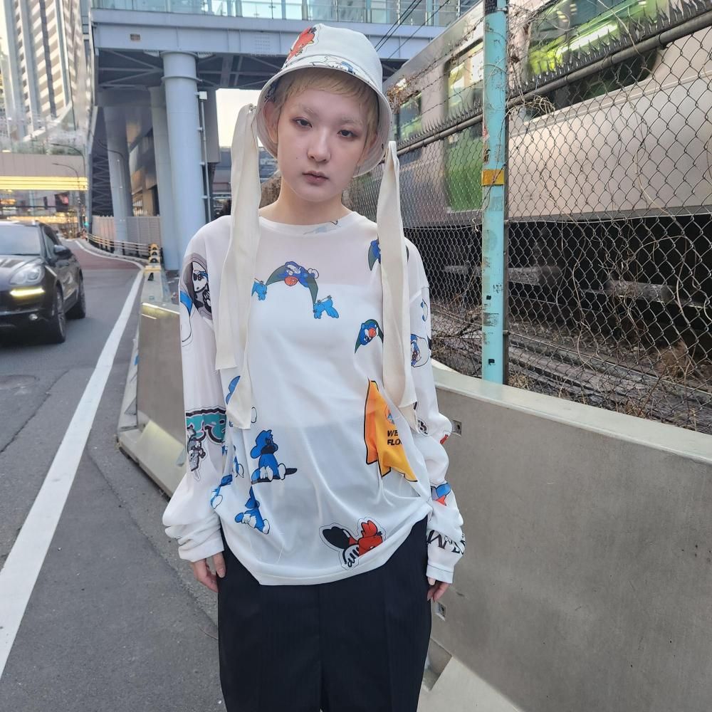 <img class='new_mark_img1' src='https://img.shop-pro.jp/img/new/icons1.gif' style='border:none;display:inline;margin:0px;padding:0px;width:auto;' />BODYSONG.LSTEE/MESH/FLOCKING/ATOZ(WHITE)