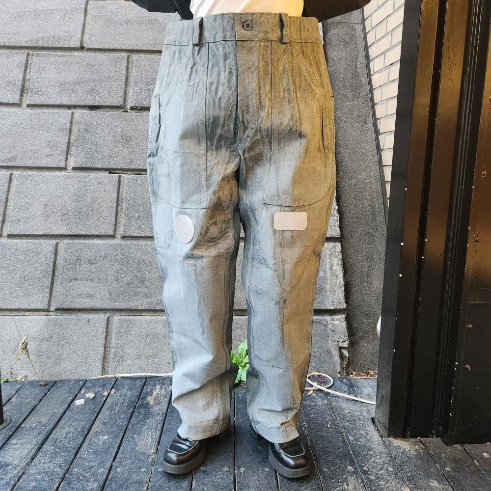 <img class='new_mark_img1' src='https://img.shop-pro.jp/img/new/icons1.gif' style='border:none;display:inline;margin:0px;padding:0px;width:auto;' />BODYSONG.Swiss Army 50's Denim Trousers (Reflective Coating)