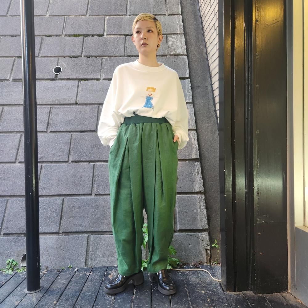 <img class='new_mark_img1' src='https://img.shop-pro.jp/img/new/icons1.gif' style='border:none;display:inline;margin:0px;padding:0px;width:auto;' />SPOLOGUM LINEN MONSTER PANTSGREEN