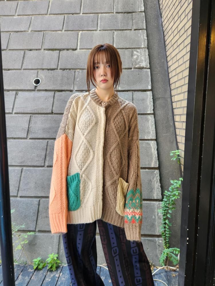 <img class='new_mark_img1' src='https://img.shop-pro.jp/img/new/icons1.gif' style='border:none;display:inline;margin:0px;padding:0px;width:auto;' />BEDSIDEDRAMAPLAY Alan Mix Knit Coat(WHITE)