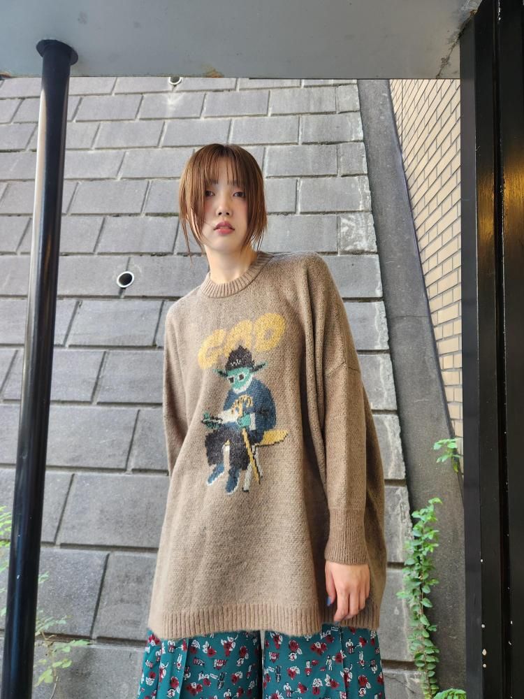 <img class='new_mark_img1' src='https://img.shop-pro.jp/img/new/icons1.gif' style='border:none;display:inline;margin:0px;padding:0px;width:auto;' />BEDSIDEDRAMAGOD Only Know Knit Sweater(KHAKI)