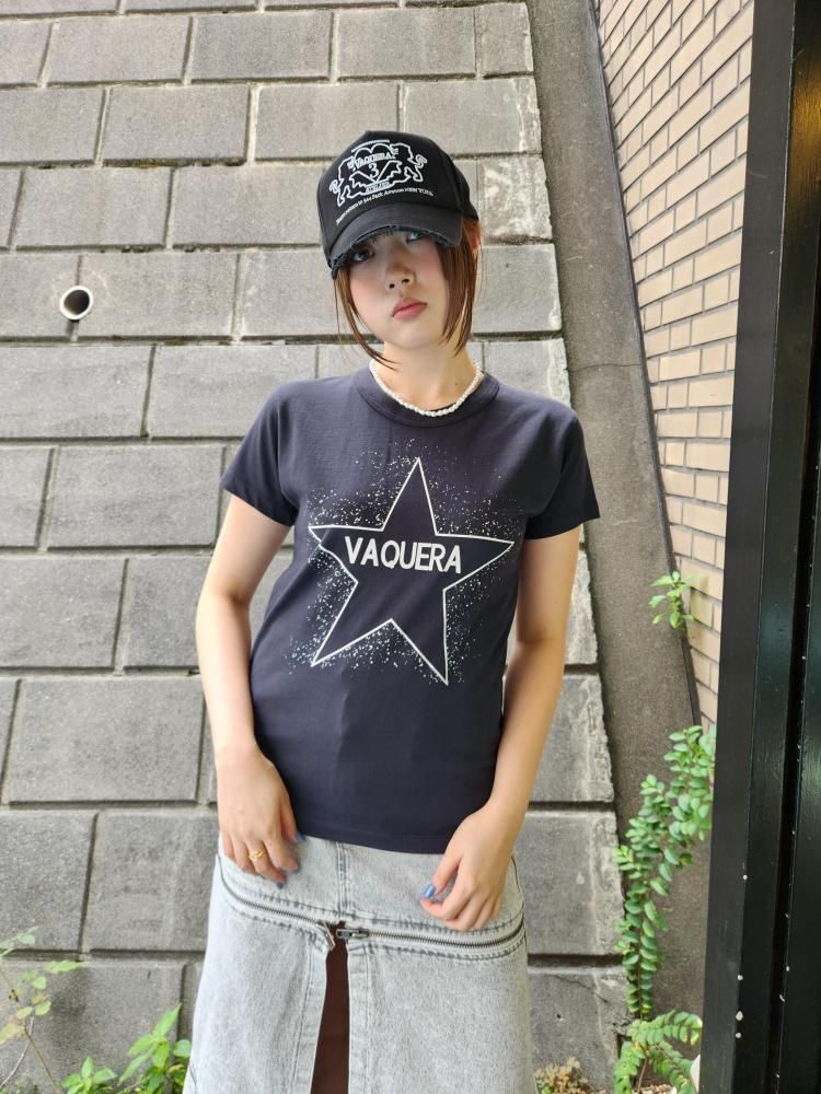 <img class='new_mark_img1' src='https://img.shop-pro.jp/img/new/icons1.gif' style='border:none;display:inline;margin:0px;padding:0px;width:auto;' />VAQUERA.WOMEN  VAQUERA STAR T SHIRT KNIT